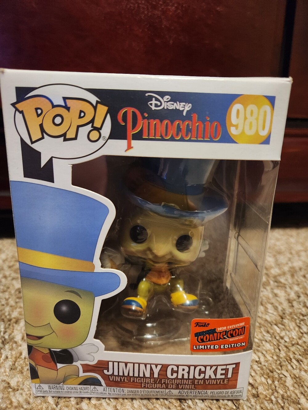 Funko Pop! Pinocchio Jiminy Cricket 2020 NY Comic Con Exclusive